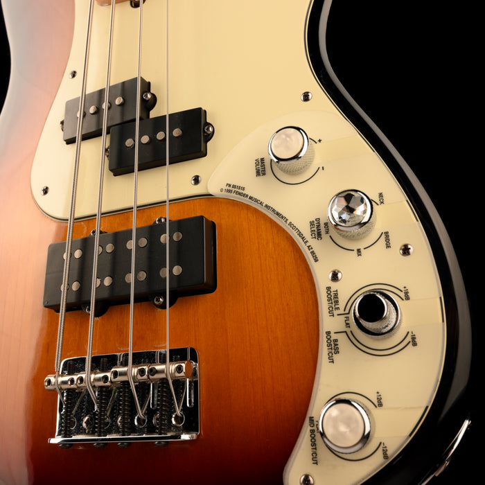 Pre Owned 2006 Fender American Deluxe Precision Bass 3-Color Sunburst With Case