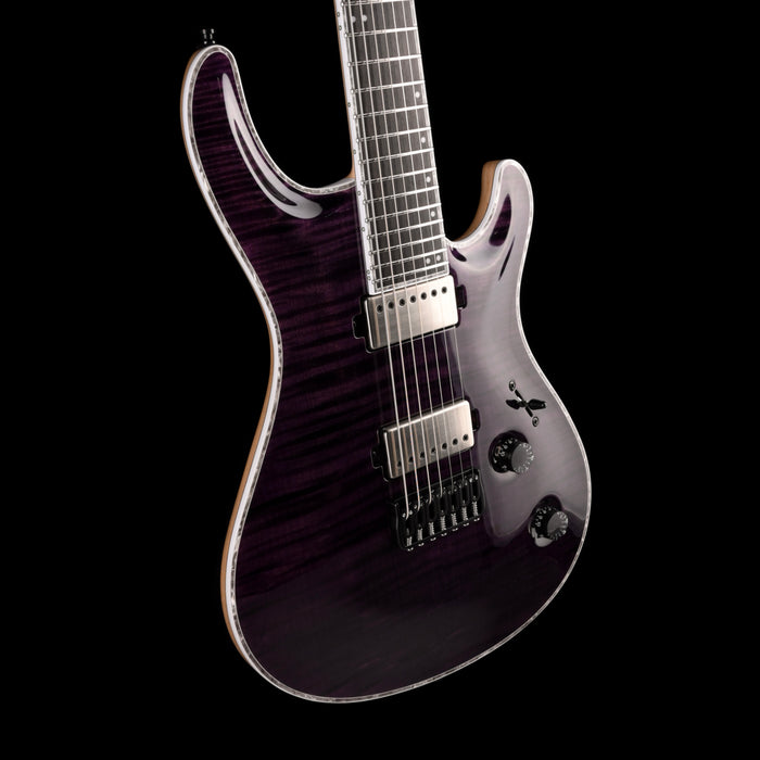Mayones Regius Core 7 String Flame Top Dirty Purple Gloss Finish Guitar With Case