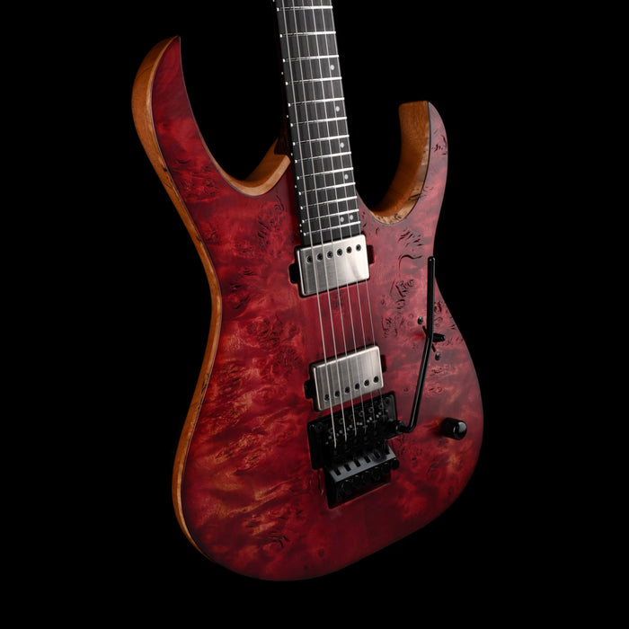 Mayones Duvell Elite Pro 6 String Baritone Antique Red Velvet Raw Electric Guitar With Case