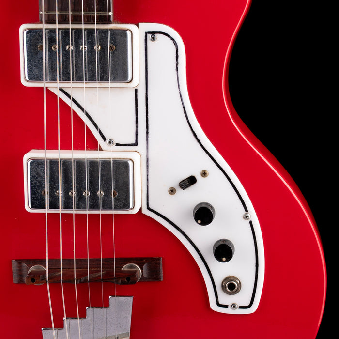 Vintage 1962 Supro Bermunda "Res-o-Glas" Red Electric Guitar With OSSC