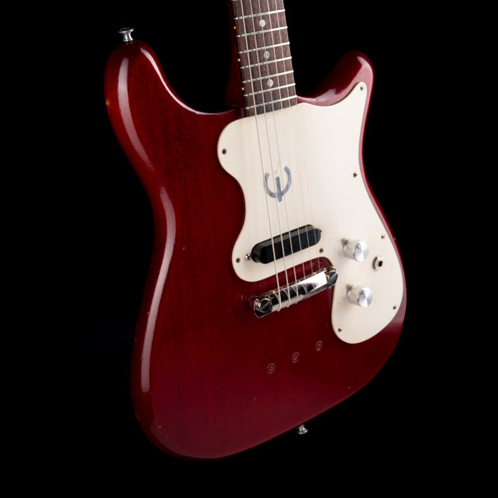 Vintage 1965 Epiphone Olympic Cherry Single Pickup Electric Guitar With Original Case