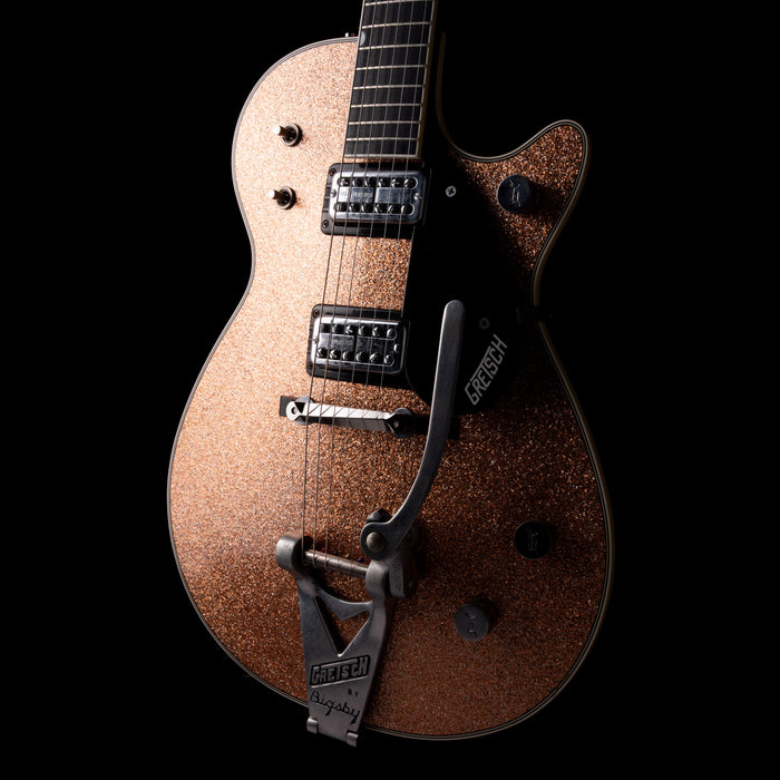 Pre Owned 2015 Gretsch Custom Shop G6128CS 1959 Duo Jet Relic Champagne Sparkle With OHSC
