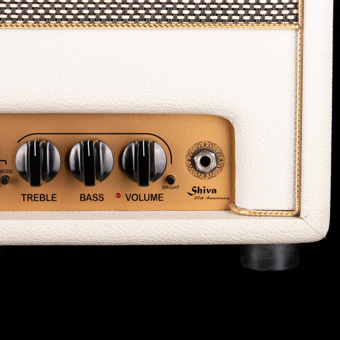 Pre Owned Bogner Shiva 20th Anniversary Guitar Amp Head Ivory White With Bogner 2x12" Ivory White Guitar Amp Cabinet
