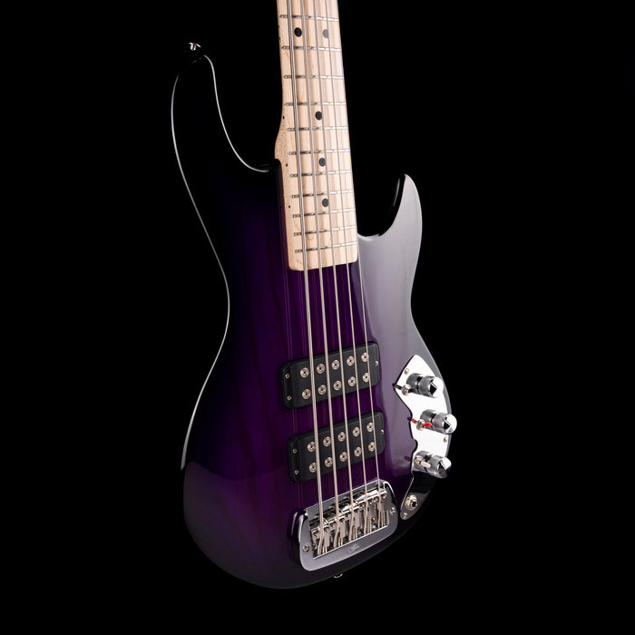 G&L CLF Research Series 750 L-2500 5-String Bass Purple Burst With Gig Bag