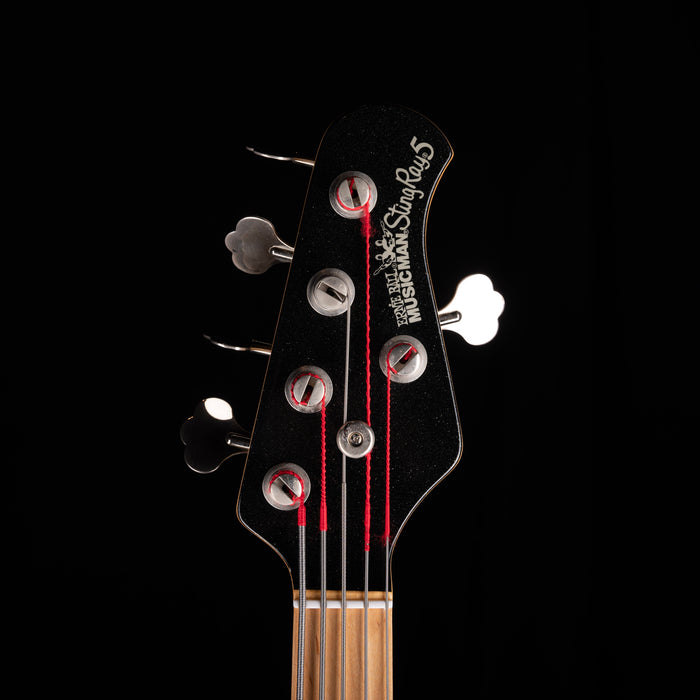 Pre-Owned 2000 Ernie Ball Music Man Sting Ray 5 H - Black Sparkle With OHSC