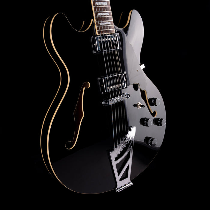 Pre-Owned D’Angelico Premier DC Semi Hollowbody Black With Gig Bag
