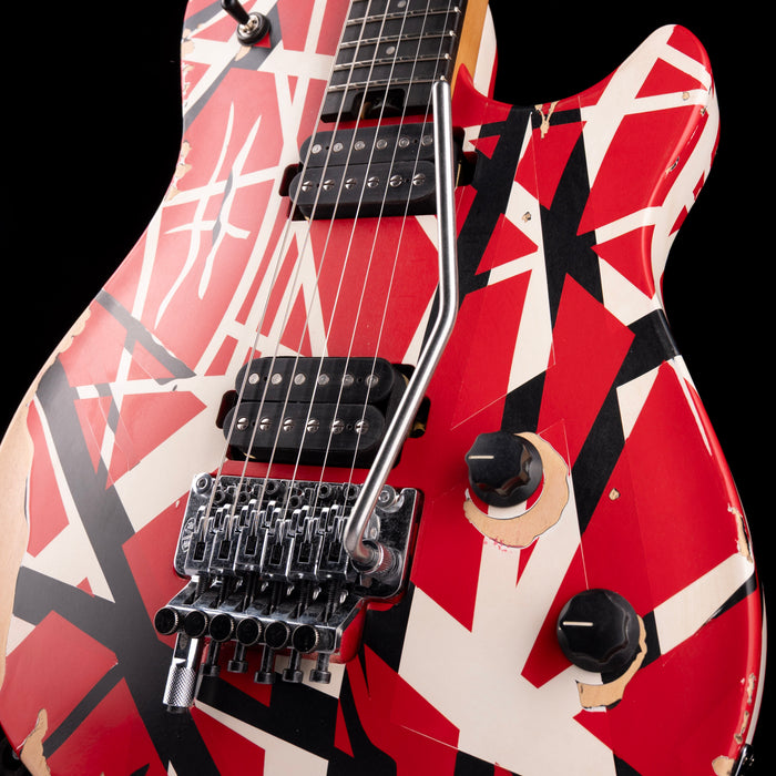 EVH Limited Edition Wolfgang Special Striped Series Aged Red, Black, and White with Gig Bag