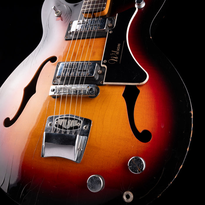 Pre-Owned Vintage Wilson Semi-Hollow Electric Guitar Sunburst with Gig Bag