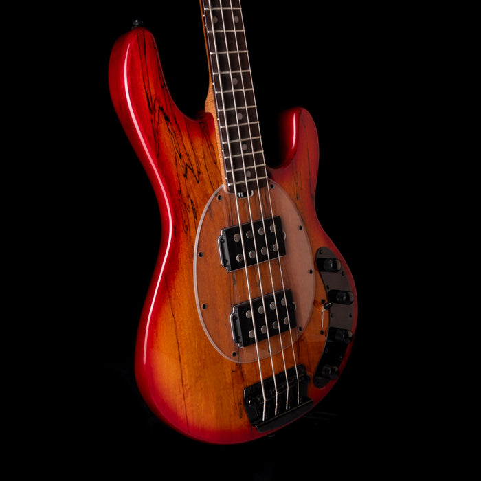 Sterling by Music Man StingRay HH RAY34 Spalted Maple Blood Orange Burst