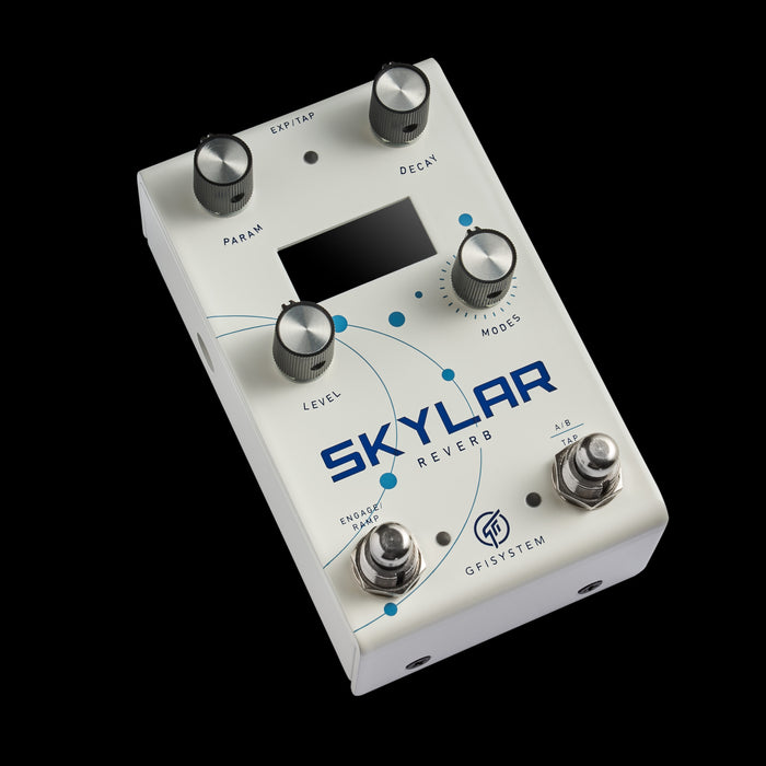 GFI System Skylar Reverb Guitar Effect Pedal Front Angle