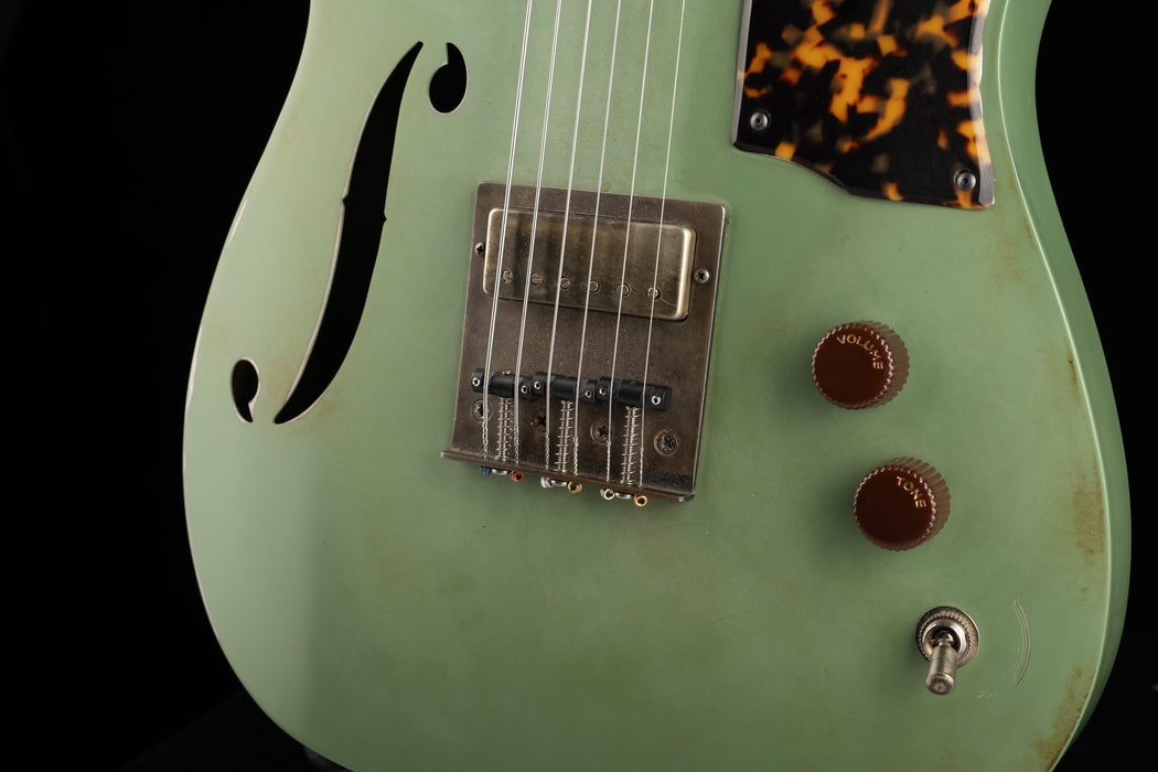 Pre Owned Mule Resophonic Guitars Mulecaster Green With HSC