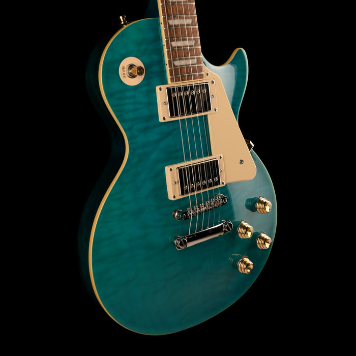 Pre Owned Epiphone Les Paul ‘60s Quilt Top Trans Blue With Gig Bag
