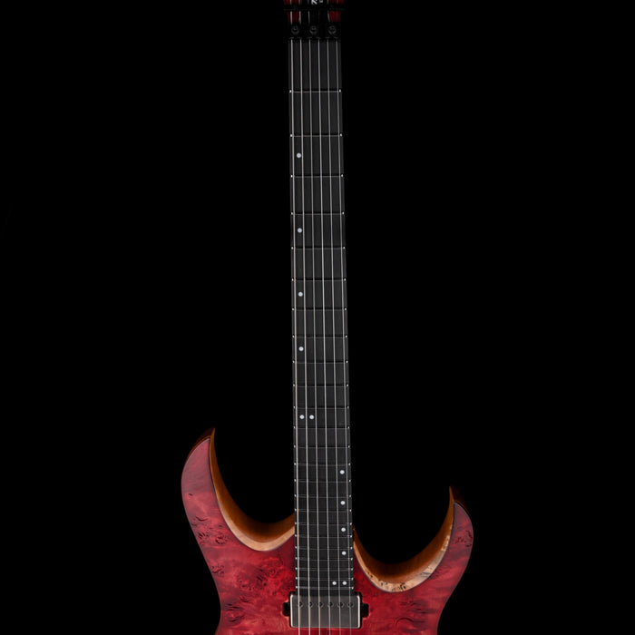 Mayones Duvell Elite Pro 6 String Baritone Antique Red Velvet Raw Electric Guitar With Case
