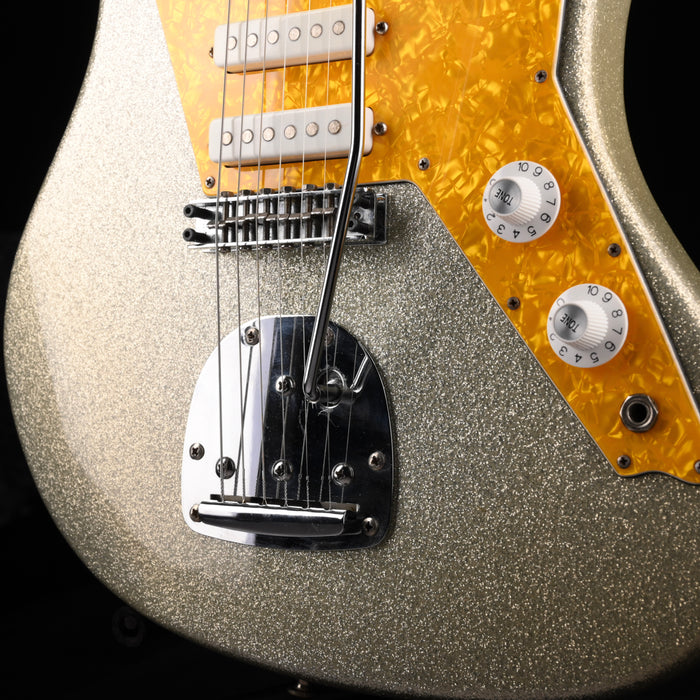 Pre Owned 2004 DiPinto Galaxie IV Los Straitjackets Silver Sparkle (Made in Korea) with Gig Bag