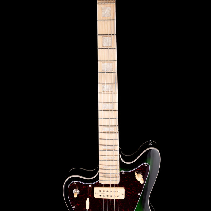 Pre Owned Revelation RJT-60M TL/LH Green Burst Left Handed Thinline Offset Electric Guitar