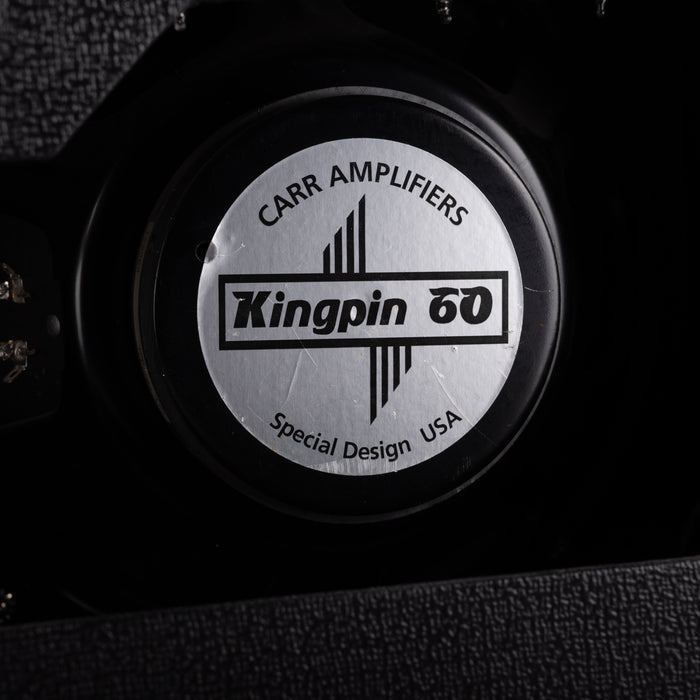 Carr Amplifiers Kingpin 60 logo on a black background