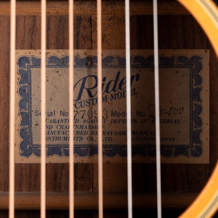 Pre Owned 1970's Rider RG-500 Acoustic Guitar Natural With Gig Bag