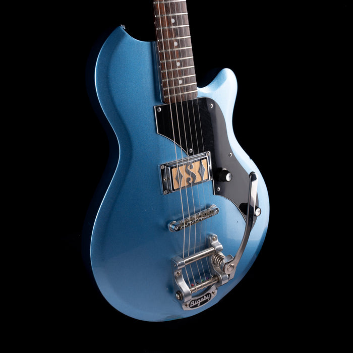 Pre Owned Supro Model 2010BM Jamesport Single Pickup Island Series Ocean Blue Metallic With Bigsby With OHSC
