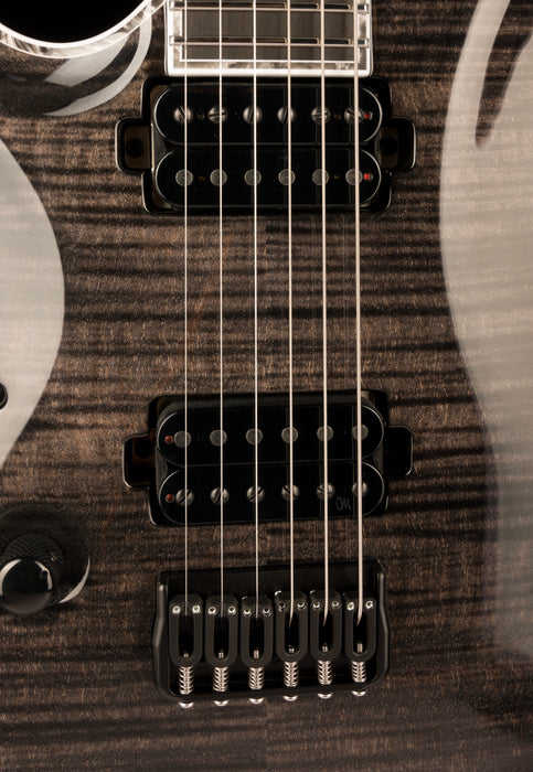 Mayones Left Handed Regius Core 6 Flame Top Gloss Trans Graphite
