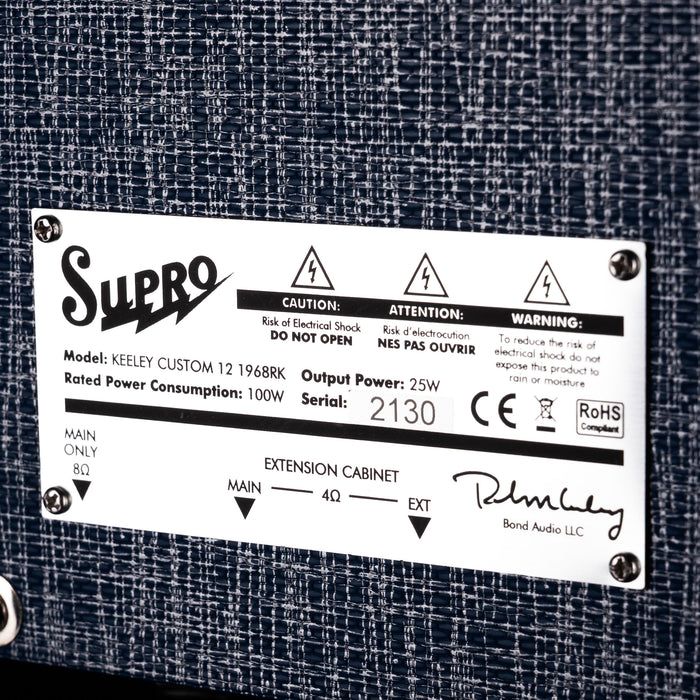 Pre-Owned Supro 1968RK Keeley Custom 12 25-watt 1x12" Tube Guitar Amp Combo with Tuki Cover