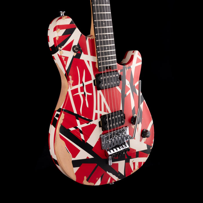 EVH Limited Edition Wolfgang Special Striped Series Aged Red, Black, and White with Gig Bag