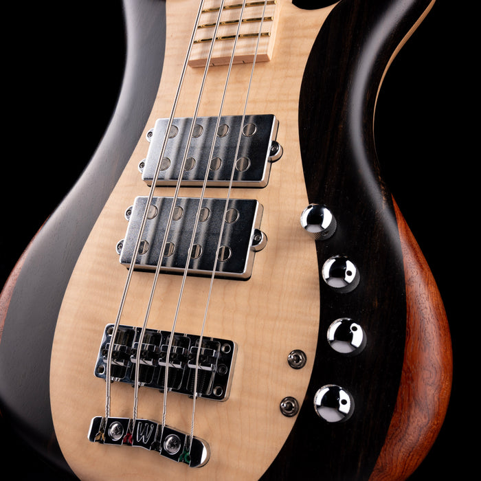 Pre-Owned 2016 Warwick Custom Shop Masterbuilt Corvette $$ Bass Flamed Maple & Bubinga With Gig Bag