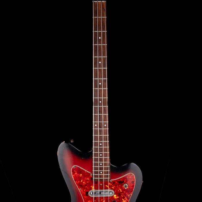 Pre-Owned 1966-68 Silvertone 1443 Hornet Bass Redburst With Gig Bag