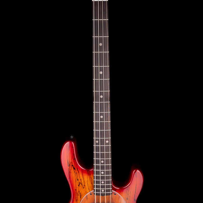 Sterling by Music Man StingRay HH RAY34 Spalted Maple Blood Orange Burst