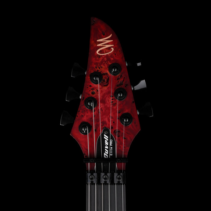 Mayones Duvell Elite Pro 6 String Baritone Antique Red Velvet Raw Electric Guitar With Case