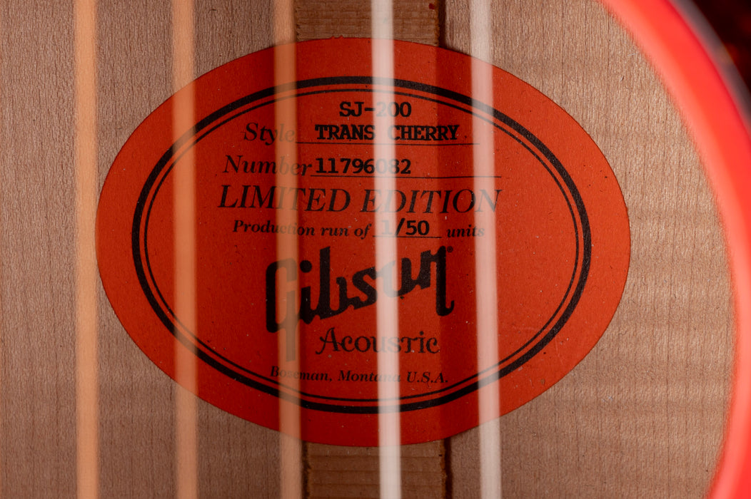 Used 2016 Gibson Limited Edition SJ-200 Trans Cherry - One of 50 - With Mono Case