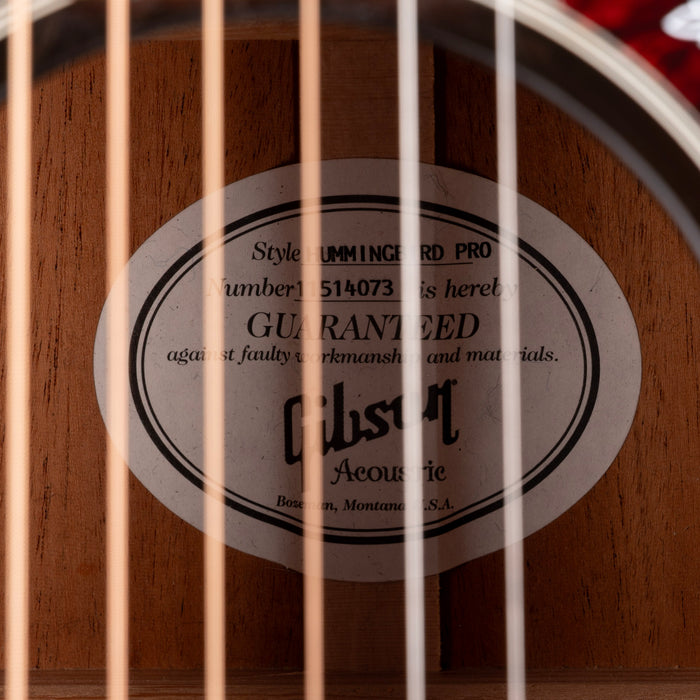 Used 2014 Gibson Hummingbird Pro Studio Sunbird Acoustic Electric Guitar with OHSC