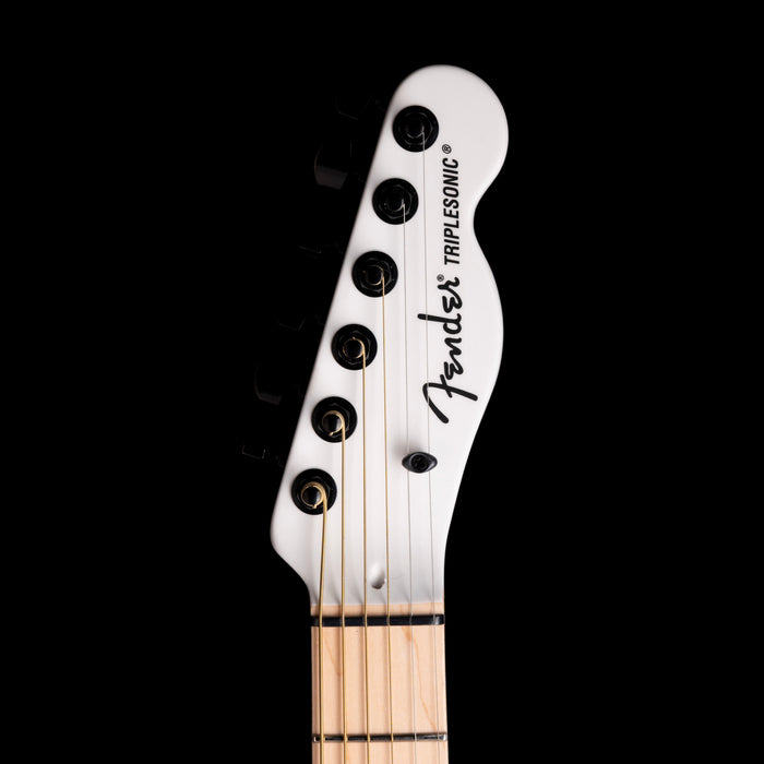 Pre Owned Fender Jack White Triplesonic Acoustasonic Telecaster Satin Arctic White with Black Top With OHSC