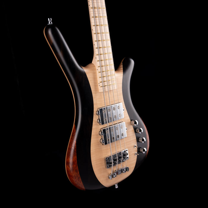 Pre-Owned 2016 Warwick Custom Shop Masterbuilt Corvette $$ Bass Flamed Maple & Bubinga With Gig Bag