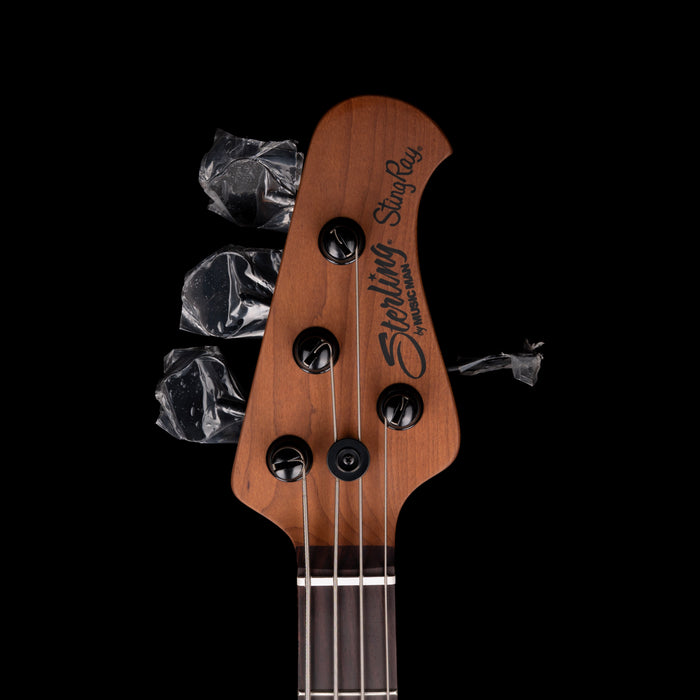 Sterling by Music Man StingRay HH RAY34 Spalted Maple Blood Orange Burst