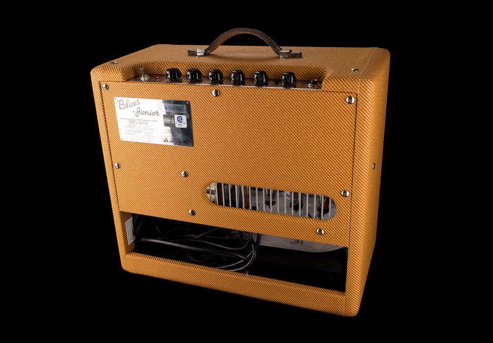 Pre Owned Fender Blues Junior Lacquered Tweed Guitar Amp Combo With Cover