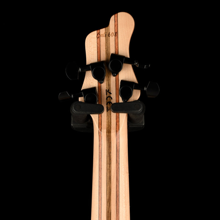 Mayones Cali4 Bass (17.5" Scale) Quilted 5A Mahogany Top Swamp Ash Back Ebony Board With Case