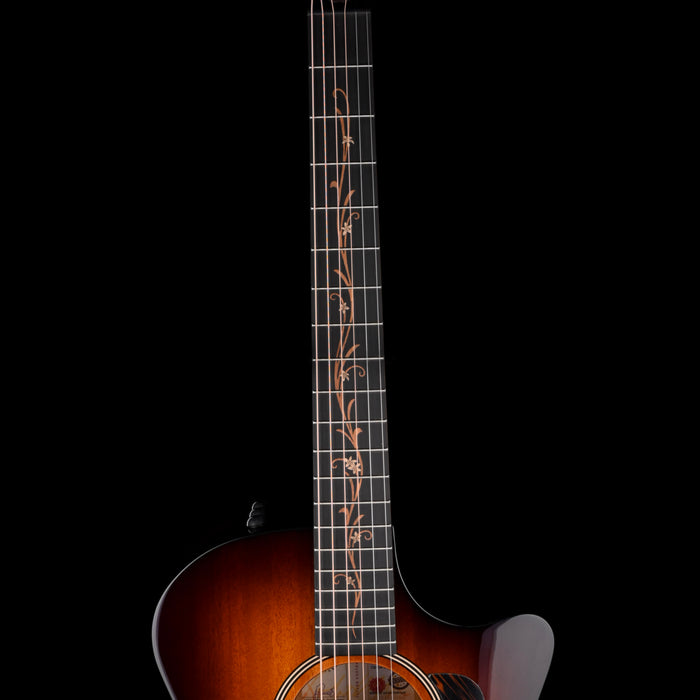 Taylor Custom Grand Auditorium C24ce Ribbon Mahogany Shaded Edgeburst - Catch # 50