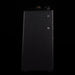 Black rectangular object with textured surface on a black background
