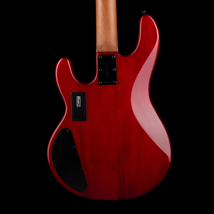 Sterling by Music Man StingRay HH RAY34 Spalted Maple Blood Orange Burst