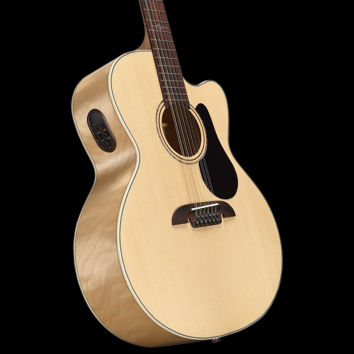 Alvarez AJ-80CE-12 String Cutaway Acoustic-Electric Jumbo Guitar Natural Bottom Up