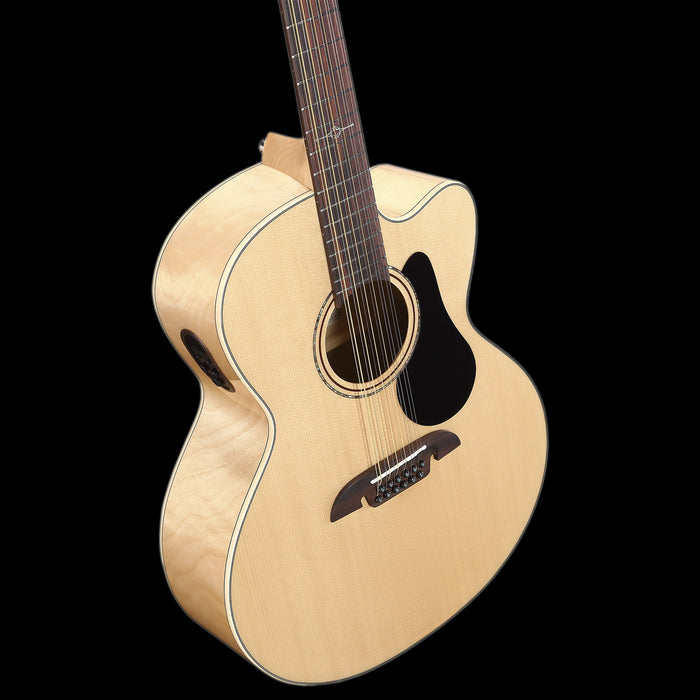 Alvarez AJ-80CE-12 String Cutaway Acoustic-Electric Jumbo Guitar Natural Top Down