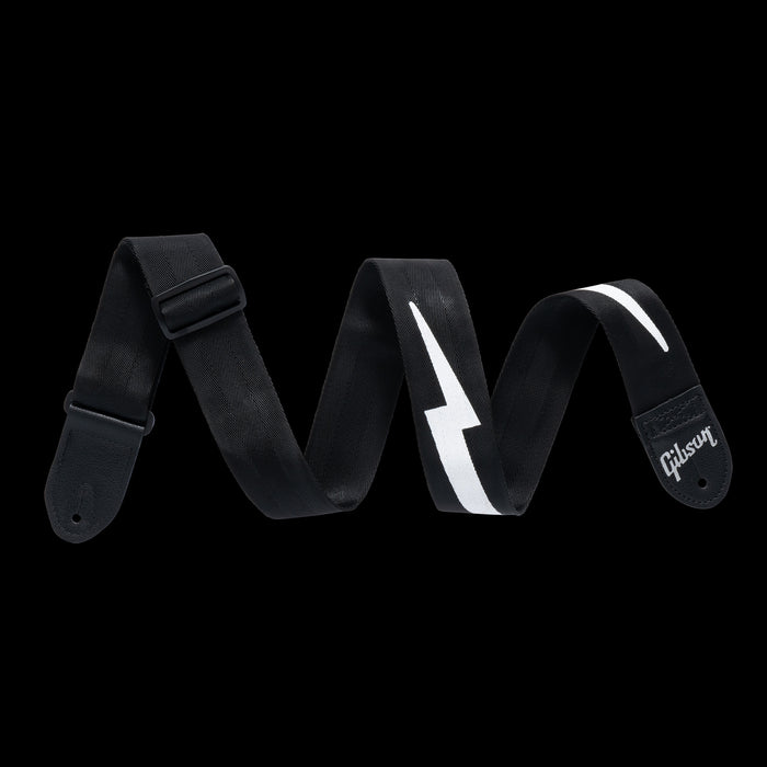 Gibson The Lightning Bolt Seatbelt Strap Black - ASBOLT-BLK Front
