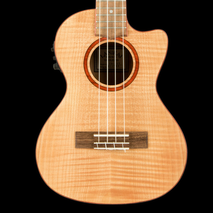 Lanikai FM-CET Flame Maple Tenor with Kula Preamp Acoustic Electric Ukulele Front Crop