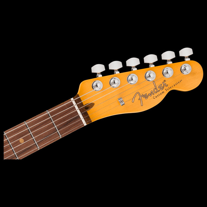 Fender American Ultra Luxe Vintage '60s Telecaster Custom Lake Placid Blue Electric Guitar Headstock