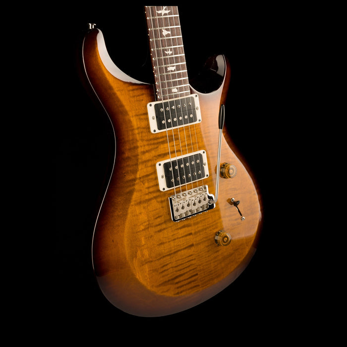 PRS S2 Custom 24 Black Amber Front Body Angle