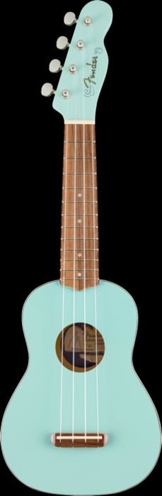 Fender Venice Soprano Uke Walnut Fingerboard Daphne Blue Front