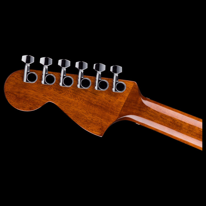 Fender California Standard Monterey E Natural Sapele Acoustic Electric Guitar Headstock Back