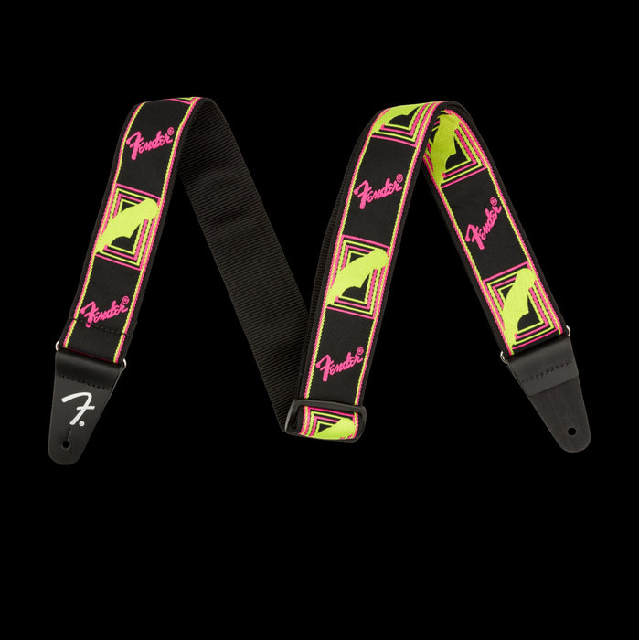 Fender Neon Monogrammed Strap Yellow/Pink
