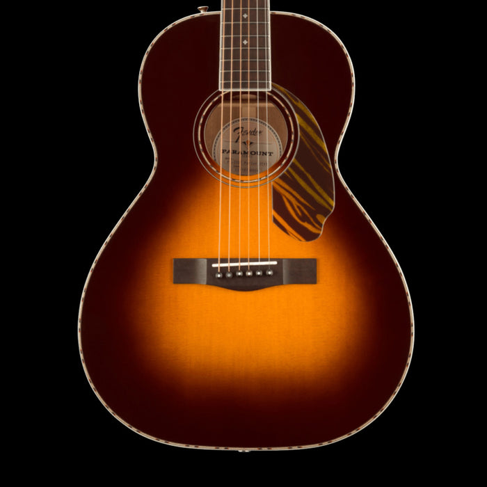 Fender PS-220E Parlor Ovangkol Fingerboard 3-Tone Vintage Sunburst Acoustic Guitar