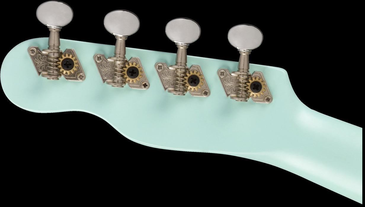 Fender Venice Soprano Uke Walnut Fingerboard Daphne Blue Headstock Back
